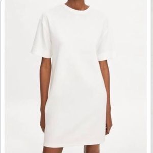 Zara, short sleeve, basic white dress.  Size large